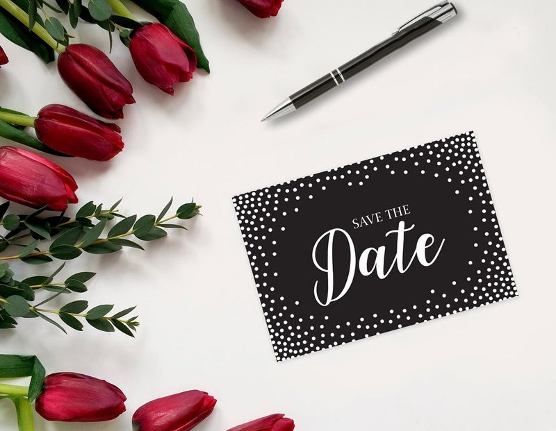 Stonehouse Collection | 40 Save The Date Postcards - 4" x 6" Postcards - Wedding, Baby Shower, Birthdays, Celebration Announcements (Dots) - Image 2